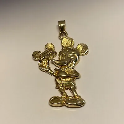 14K Yellow Gold Mickey Mouse Pendant 4.3 Grams 1 5/8  Tall • $335.25