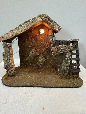 Christmas Village MANGER SCENE NATIVITY Light Up House Religious Lamp VINTAGE • $9.50