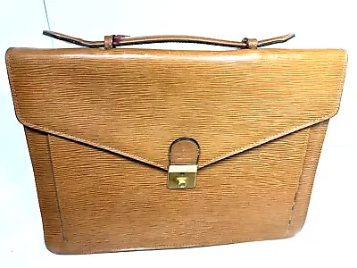 Louis Vuitton Vintage Serviette Ambassadeur Tan Camel Briefcase Original Leather • $349.99