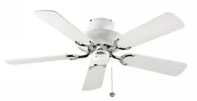 Fantasia Mayfair 42in Ceiling Fan White & Stainless Steel - White Blades 110606 • £177.48