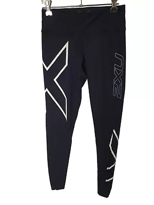 Womens Black 2xu Motion Mid Rise Compression Tights Wa28648b Size XS • $29.99