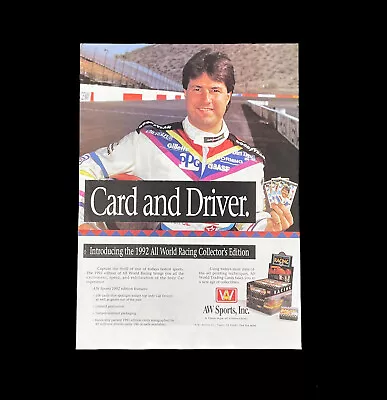 Michael Andretti 1992 AW Sports All World Indy Racing Original Vintage Print Ad • $12.98