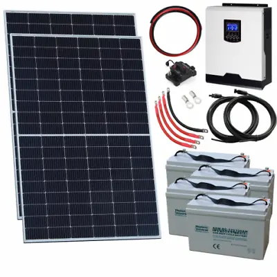 3kW Full Off Grid Solar 2 X 410W Sharp Solar Panels 3kW Hybrid Inverter And ... • £1995