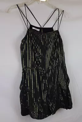 Mango Women's Sleeveless Halter Strap Romper/ Jumpsuit Black/ Gold Sz Small NWOT • $19.99