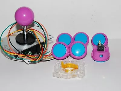 $38.50 • Buy Set 6 - Japan Sanwa Mix Buttons Violet Blue & Violet Joystick GTY Arcade Parts
