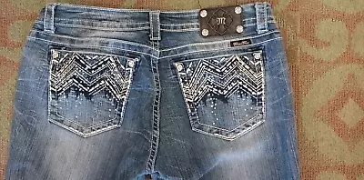 Miss Me Boot Jeans Medium 34x32 36x32 Pre-Owned  Bling Pocket LOOK! • $49.99