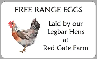 Legbar Hen Egg Box Labels Small Personalised Watercolour Carton Stickers • £2.70