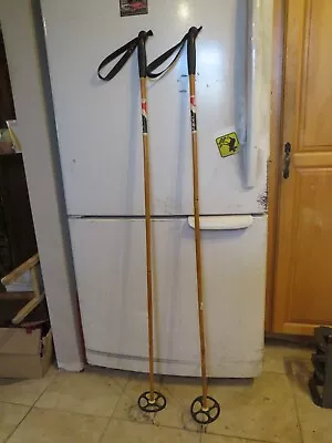 Vintage Bamboo Ski Pole Size   52`` Long  Chalet Decor  Nice   (9704 • $14.99