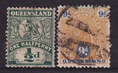 AUSTRALIA QLD 1899-1905 Queen Victoria & Coat Of Arms (type B) Issue Sg. 262-266 • $3.22