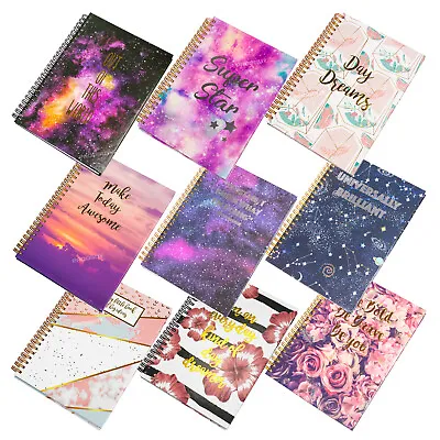 Spiral A5 Journal Hardback Ruled Paper Notebook Writing Book With Design Pattern • £7
