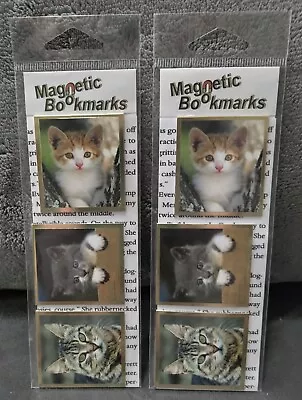 Magnetic Cat Feline Page Markers Bookmarks NIP X2 • $8.99