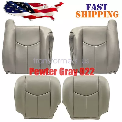 For 2003 2004 2005 2006 Chevy Tahoe LS LT Z71 Front Leather Seat Cover Gray 922 • $85.97