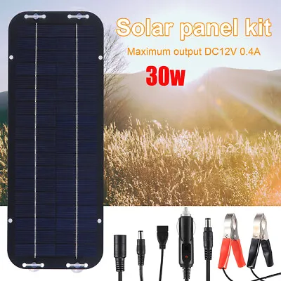 30W Solar Panel 12V Trickle Charge Battery Charger For Maintainer Marine RV Car • $13.49