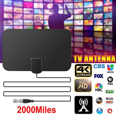 £4.22 • Buy Indoor TV Antenna Ariel Freeview Digital 4K HD TV High Gain Portable Aerial UK