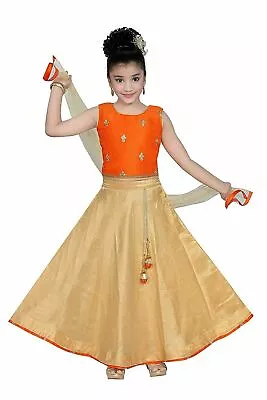 Orange Kids Designer Lehenga Choli Readymade Lehenga Ethnic Lehenga Choli • $31.68
