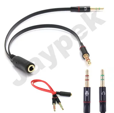 £2.49 • Buy 3.5mm Audio Mic Microphone Y Splitter Cable Lead Adapter For Headphone Headset