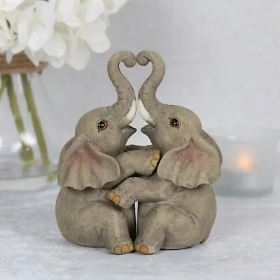 Cute Elephant Couple Ornament Heart Love Valentine's Present Gift For Her Him  • £17.99