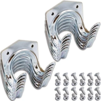 £5.99 • Buy 12pk Tool Hooks & Screws | Garage Garden Shed Wall Bike Hanging Storage Utility