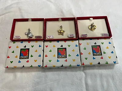 Lot Disney Mickey Unlimited Minnie Mouse Charm Pendant Gold Over Sterling Silver • $39