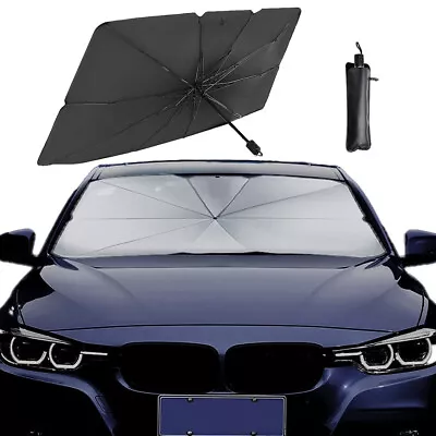 Car Windshield Sunshade Umbrella Front Window Visor Sun Shade Cover Black-Large • $14.95