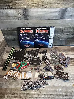 Star Wars X-Wing Game Miniatures Large Lot Of Cards Dice & Tokens + Instruction • $40