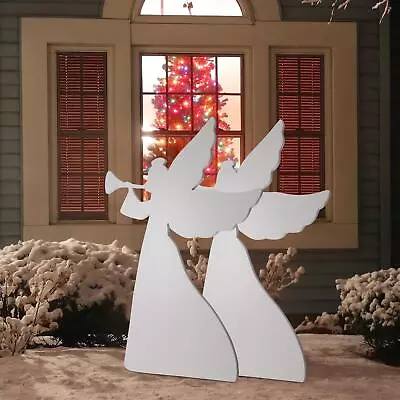 Outdoor Christmas Decorations Angels 2pcs Weather-Resistant PVC For Yard Garden • $25.90