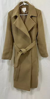 HM H&M Womens Oversized Coat Tan Medium Button Overcoat • $25