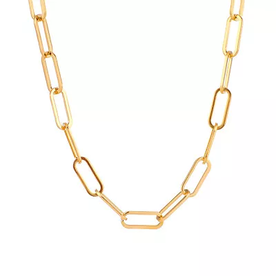 Paper Clip Necklace Paperclip Chain Link Choker Bracelet Set 14-24  Gold Plated • $9.97