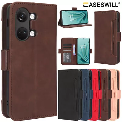 For OnePlus Nord 3 5G Retro Leather Card Holder Wallet Case + Screen Protector • $29.06