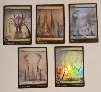 5 Full Art FOIL BASIC LAND SET 1 EACH NM/M Phyrexia ONE MTG Magic The Gathering • $4.95