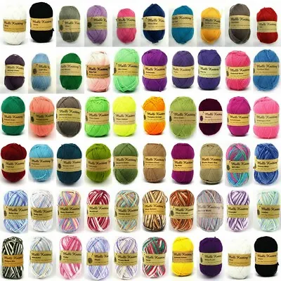 Knitting Yarn Acrylic Knitting Wool Yarn Craft Solid Multi Colours 100g • $3.20