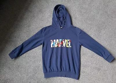 Boys Marvel Navy Hoodie  Age 10/11 Yrs • £8.99