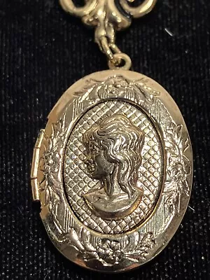 Vintage Plated Locket With Chain / Emporium Capwell  • $9.99