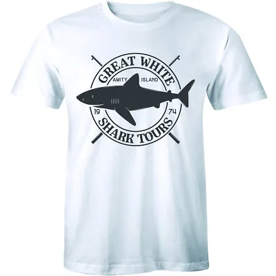 Great White Amity Island Shark Tours Shirt - Men's Premium T-shirt Tee • $8.58