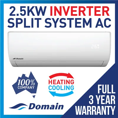 $629 • Buy New Domain Premium 2.5kw Inverter Reverse Split System Air Conditioner Ac