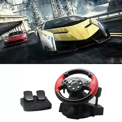 Gaming Car Racing Simulator Driving Steering Wheel & Pedals Set For PS3 / PS2 • £60.61