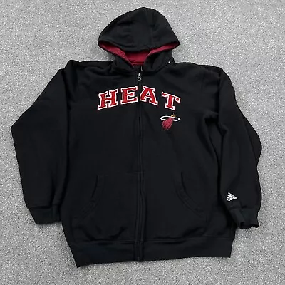 Miami Heat Hoodie Youth Large Black Red Sweatshirt Jacket Full Zip NBA Boys Kids • $15.91