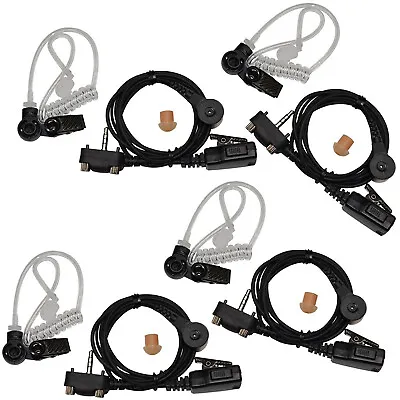 4x HQRP Hands Free Headsets Acoustic Tube Earpiece & Mic For Vertex Series Radio • $52.45