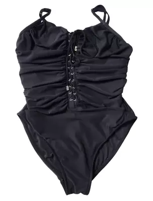 Magicsuit Womens Sz 12 One Piece Swimsuit Underwired Lace Up Black • $33.99