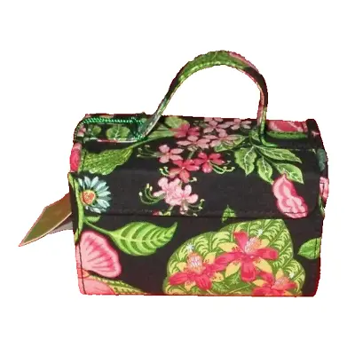 Vera Bradley Mini Jewelry Box Botanica Black Green Pink Floral Travel Case • $18.99