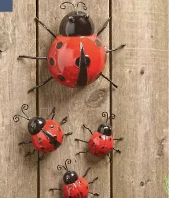 8”4”3”Metal Garden ￼ Patio Ladybug ￼ Planter Weather Resistant Waterproof Per1 • £7.47