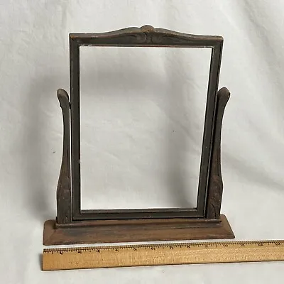 VTG 7X10” WOOD SWING TILT PICTURE FRAME Art Nouveau Deco Victorian Table Dresser • $17.99