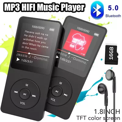 Portable Bluetooth MP3 HIFI Video Music Player Sport FM Radio Recorder +16G Card • £16.90