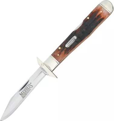 Marbles MR109 Stag Bone Guard Lockback Hunting EDC Folding Knife • $24.03