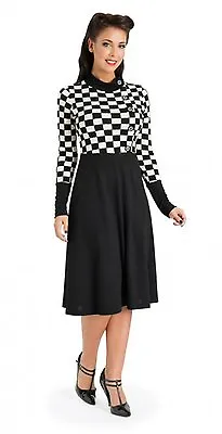 Voodoo Vixen Rockabilly Retro 50's Tattoo Margie Ray Checkers Dress Dra2257 • $20.89