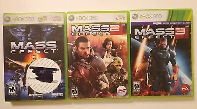 Mass Effect 1 2 3 Trilogy (Microsoft Xbox 360) Lot Of 3 Video Games With Manuals • $15.99