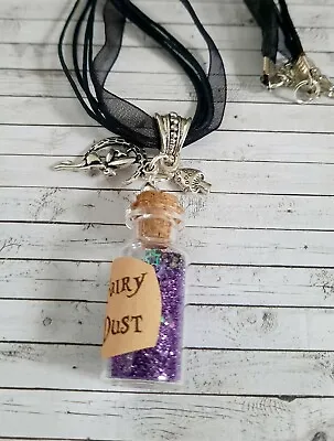 Fairy Pixie Dust/wish Bottle Purple Dust And Necklace • £4.99