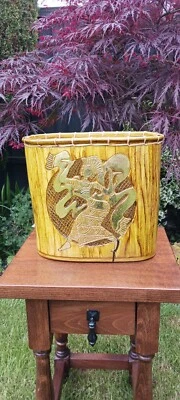 £45 • Buy Unusual Vibrant Yellow Vase Of Oriental Origin - Faux Bamboo - Terracotta?