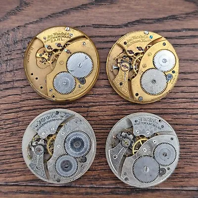 Waltham Pocket Watch Movements For Parts Or Repair Bad Balances (CW96) • £29.99