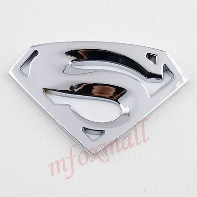 £5.76 • Buy Chrome Accessories 3D Superman Emblem Badge Decal Sticker Silver Auto Car Trim